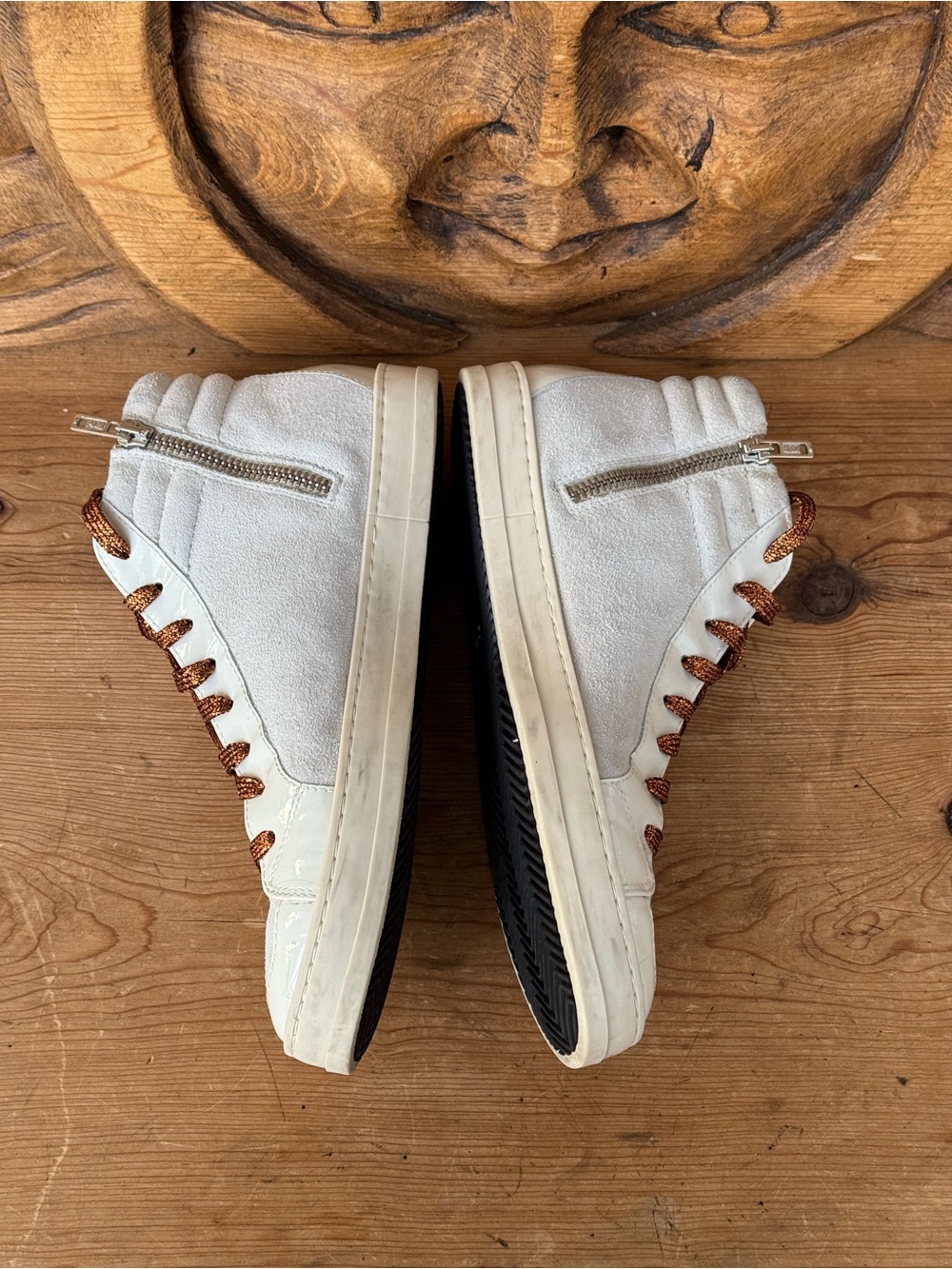 P448 Skate Shimmer High-Top Sneakers with Copper Laces, 8 - Picture 3 of 9